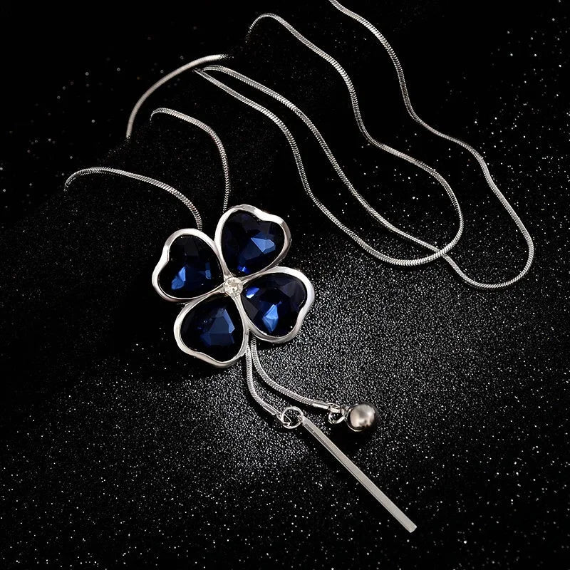 Fashion Four-leaf Clover Choker Collier Femme Long Necklaces for Women Statement Necklaces & Pendants Accessories