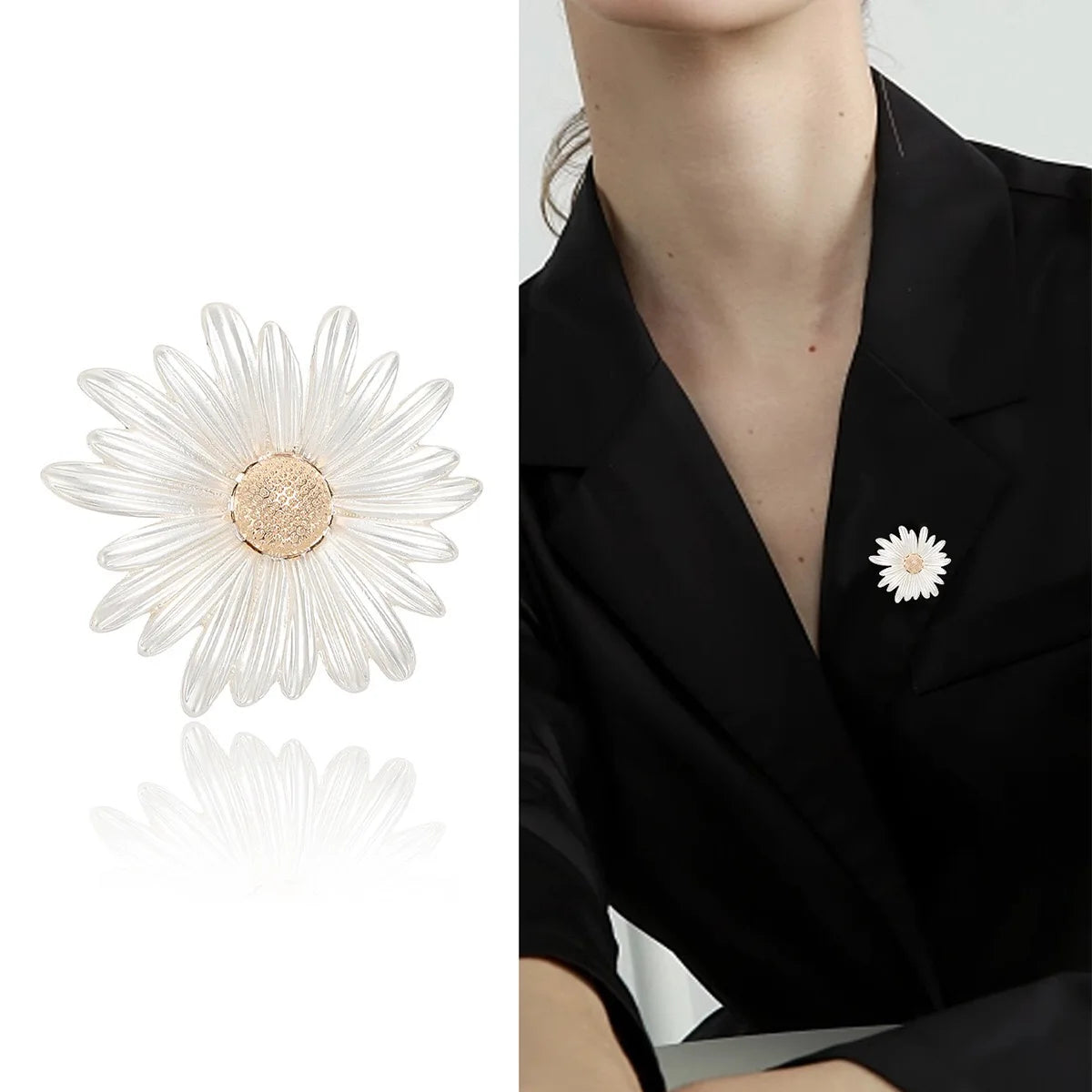 Niche Superior Simplicity Daisy Flower Brooch Plant Brooches for Woman Party Accessories