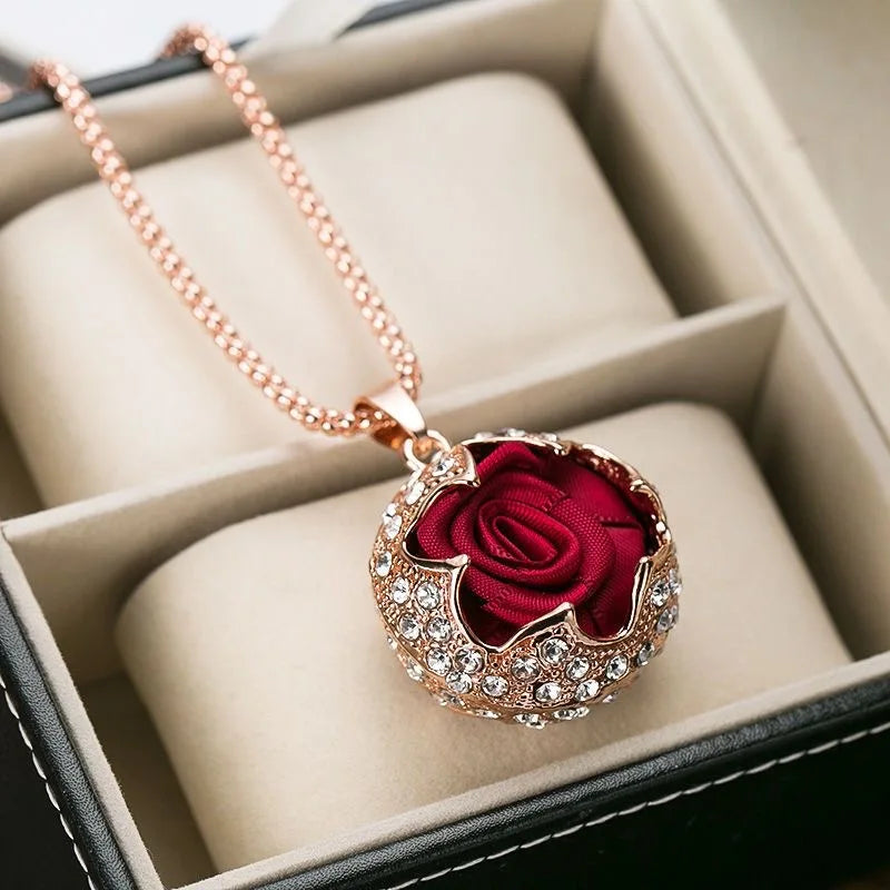 Fashion vintage red flower Choker Collier Femme Long Necklaces for Women Statement Necklaces & Pendants Accessories