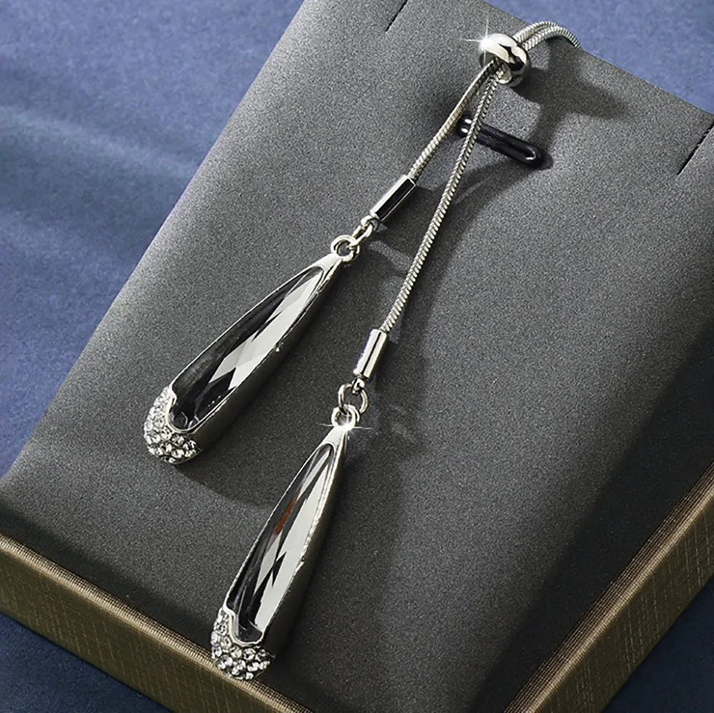 Vintage Crystal Sweater Chain 2025 Fashion Water Drop Statement Long Necklace Wedding Party Accessories